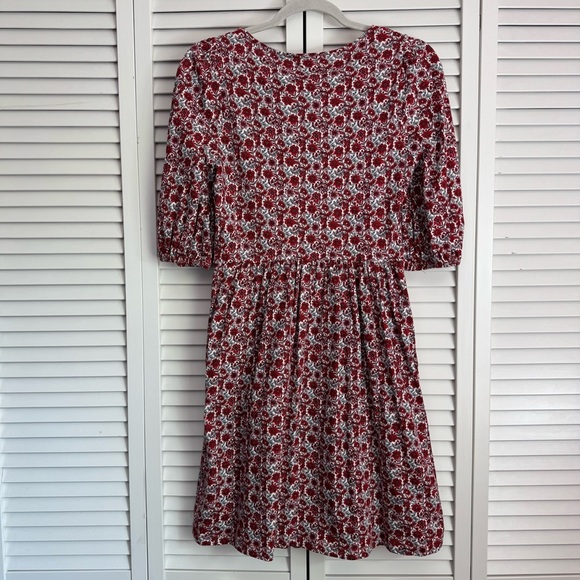 Boden Square Neck Jersey Cotton Floral Milkmaid Dress Puff Sleeves Size 4 - Picture 8 of 10